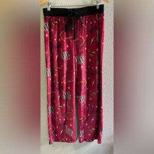 Harry Potter Gryffindor Theme Pajama Pants unisex lg  burgundy adjustable waist